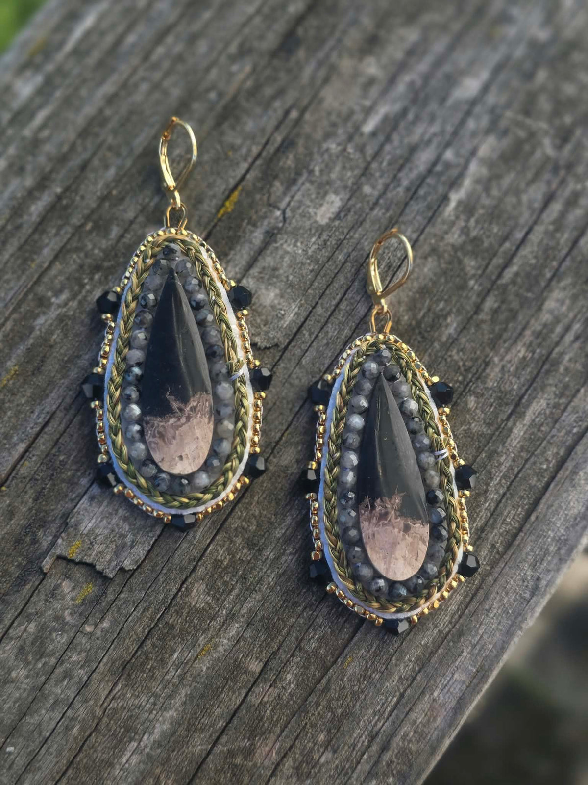 Palm Root Fossil Teardrops