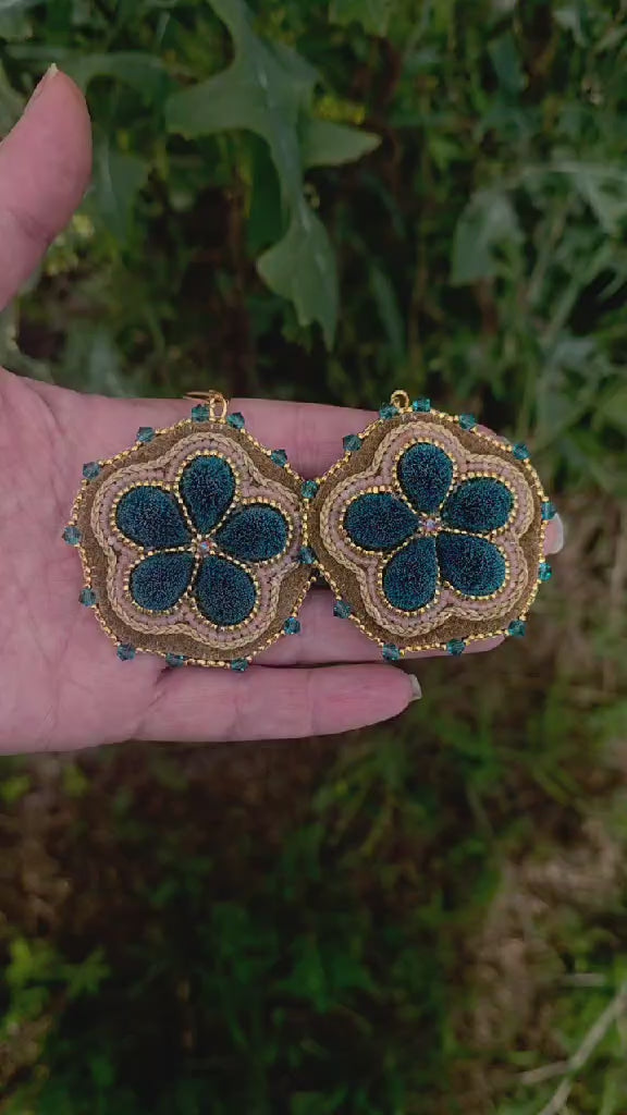Teal Caribou Floral Tufts