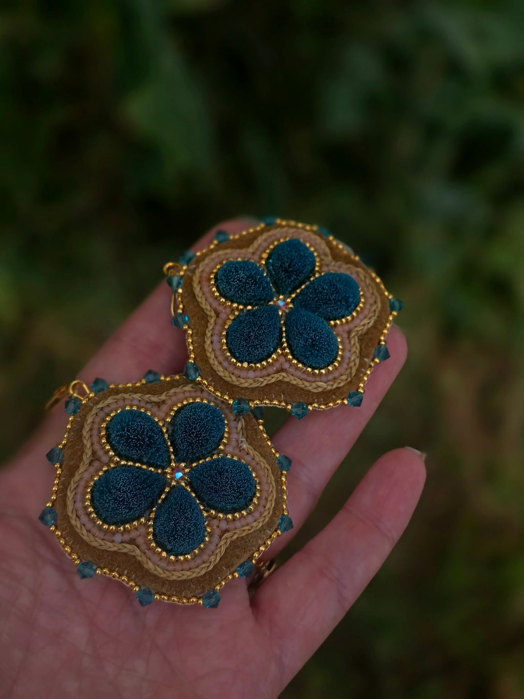 Teal Caribou Floral Tufts