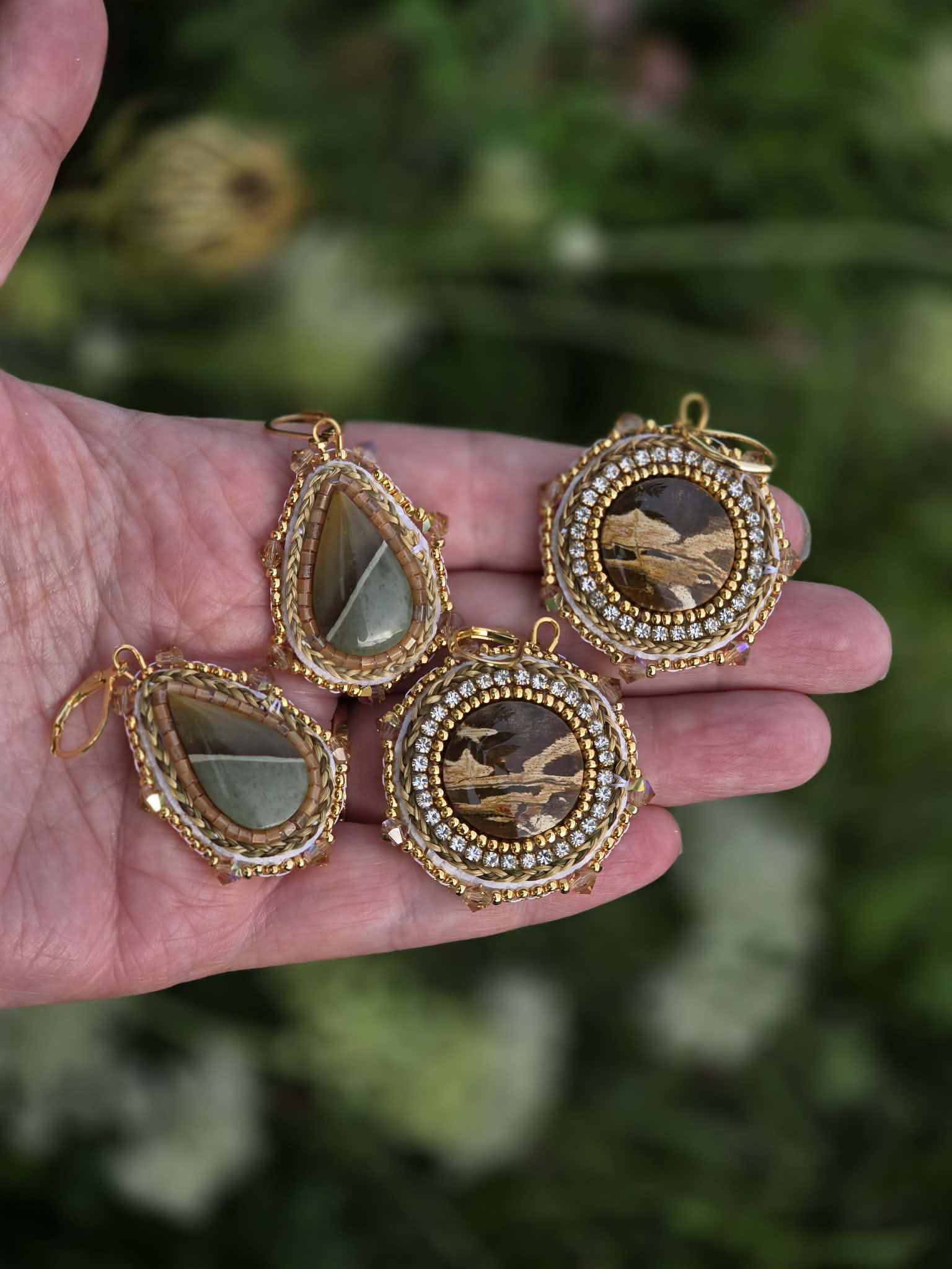 Jasper & Petrified Wood Earrings