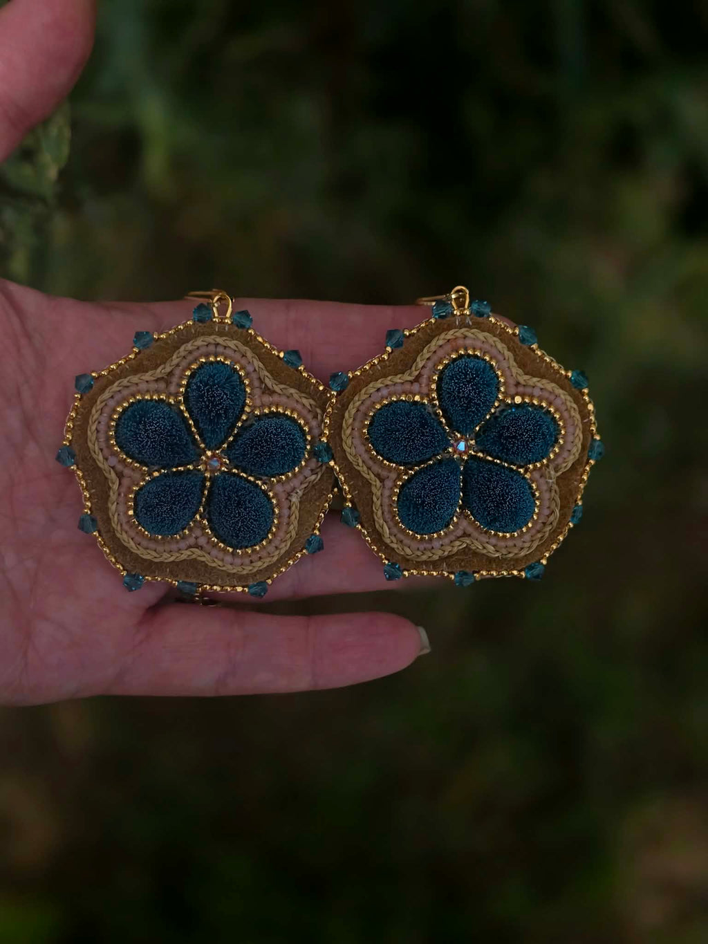 Teal Caribou Floral Tufts