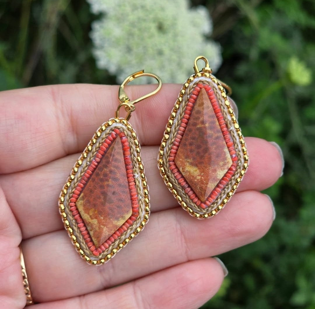 Coral Fossil Earrings