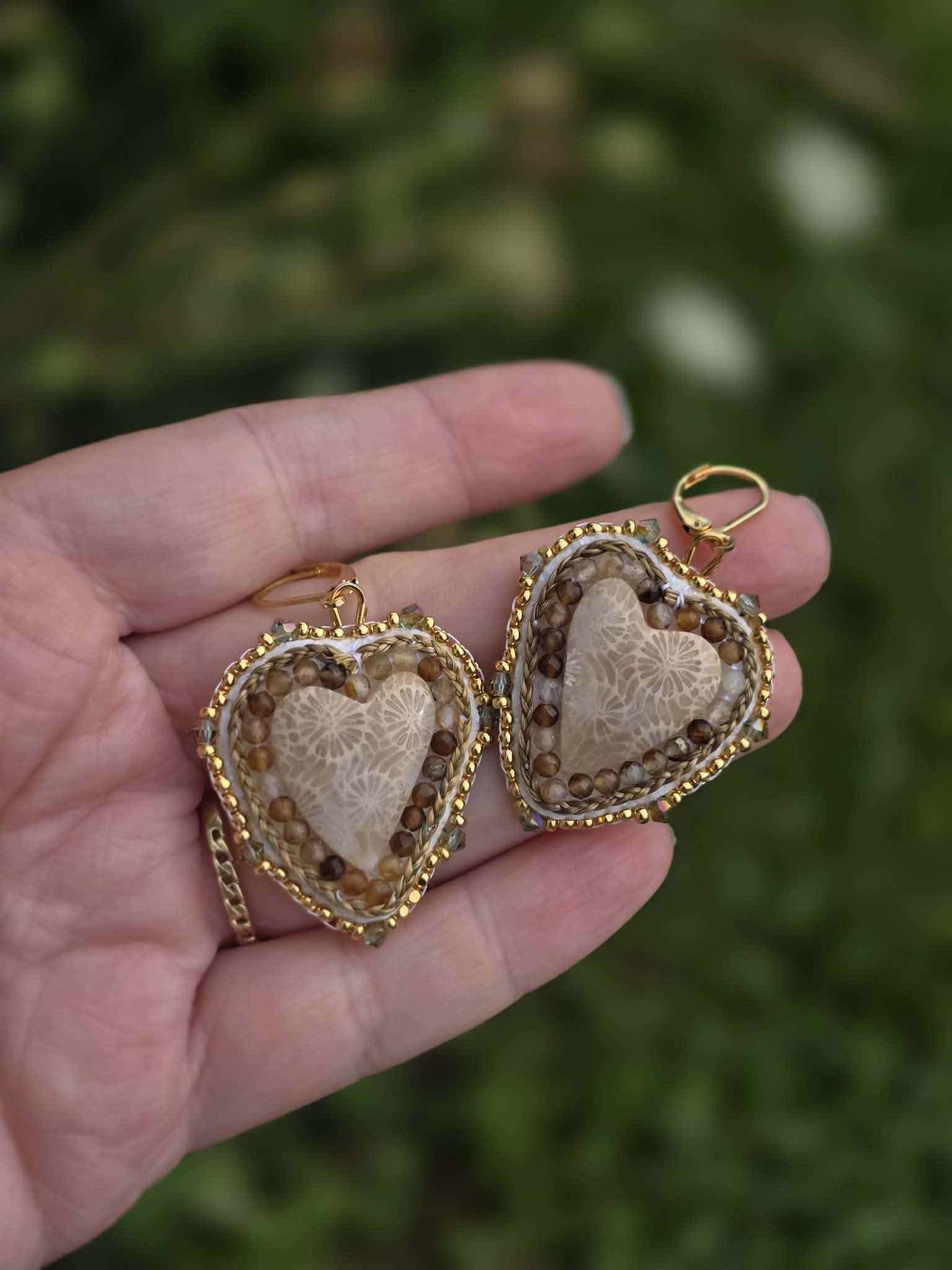 Coral Fossil Hearts