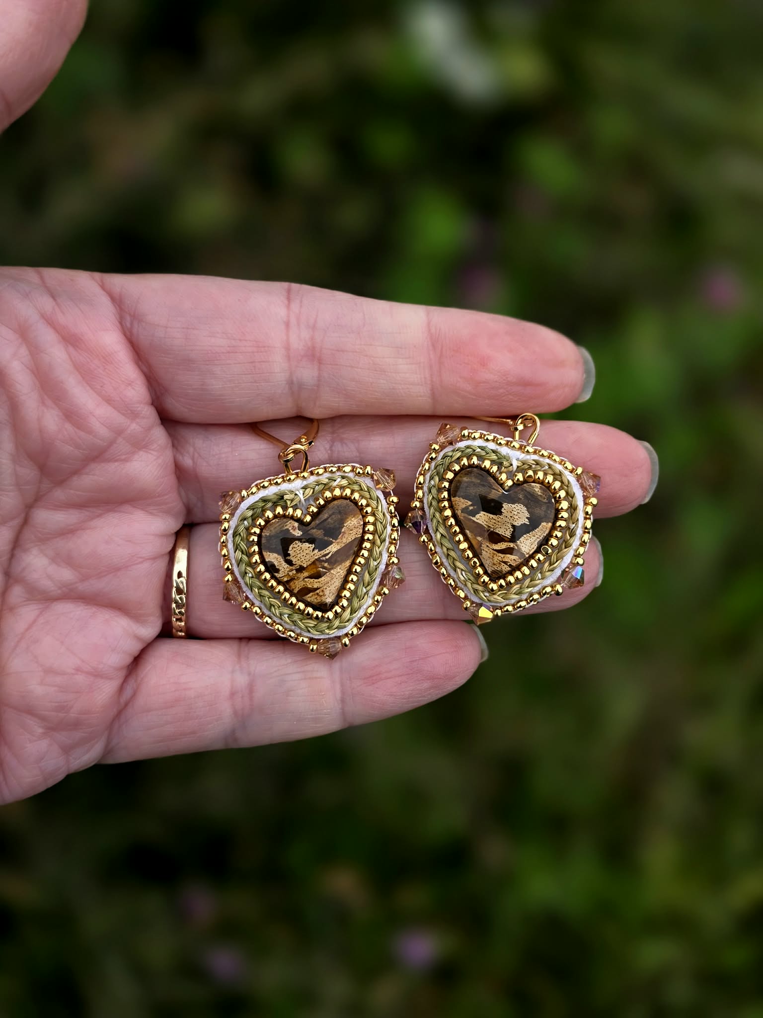 Petrified Wood Hearts