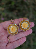 Yellow Caribou Tuft Earrings