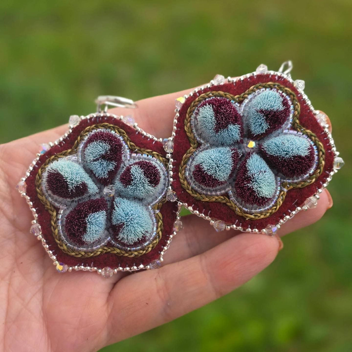 Blue & Wine Floral Tufts